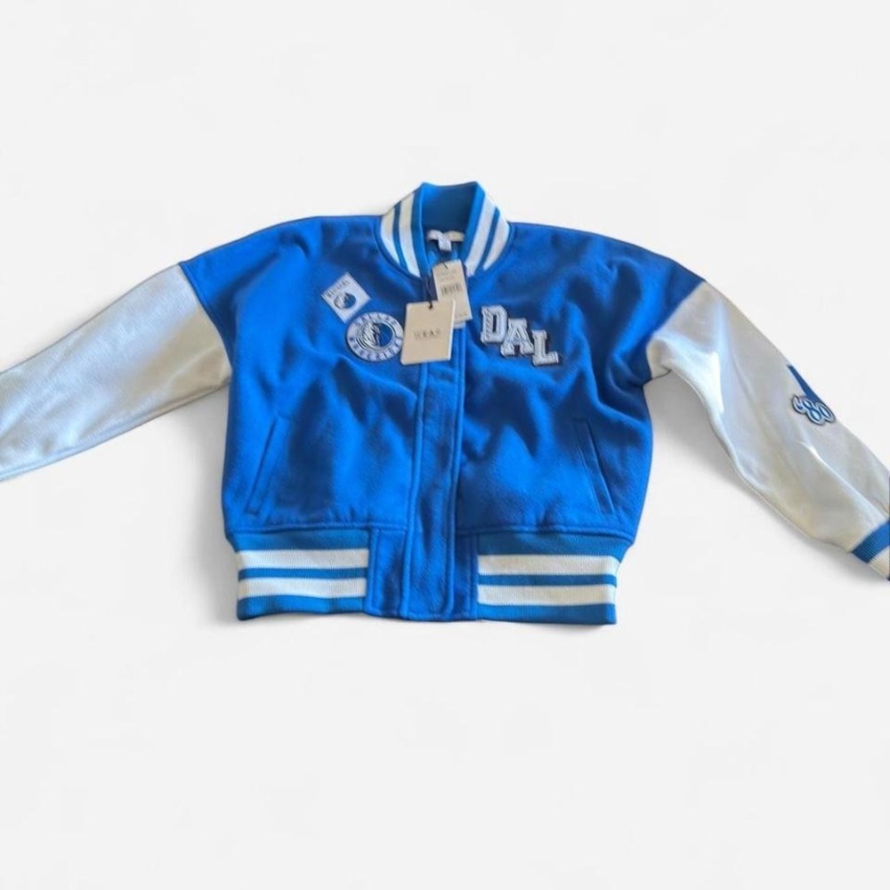 WEAR by Erin Andrews Dallas Mavericks Varsity Jacket Blue White NBA Women Medium